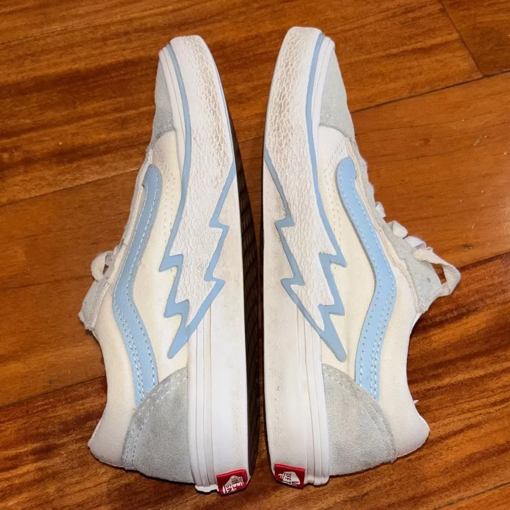 Vans Stylish Kids Sneakers in Light Blue and White size 2.5